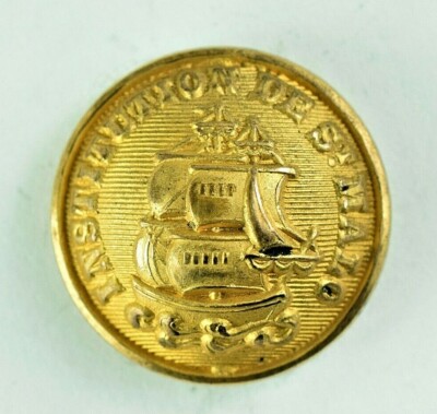 19th Century Institution De St. Malo Ship Sails Original Uniform Button K5CT