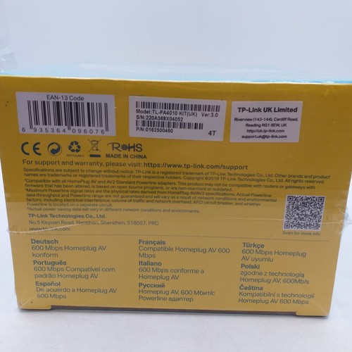 TP-Link TL-PA4010P V2.20 600 Mbps Passthrough Powerline Adapter Kit (h17) - 第 5/5 張圖片
