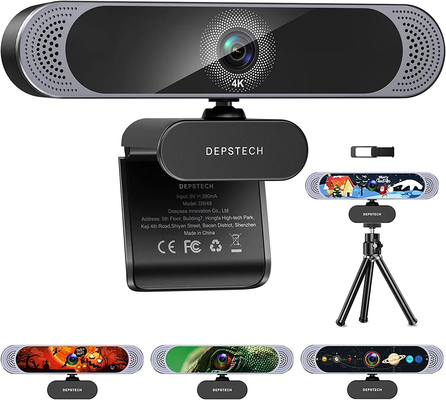 Webcam with Microphone, DEPSTECH 4K Webcam Sony Sensor Autofocus Web Camera-image