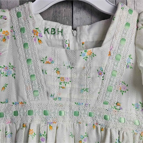 Mädchen Kleid Handarbeit Frühling Blumen Ostern - Bild 5 von 7