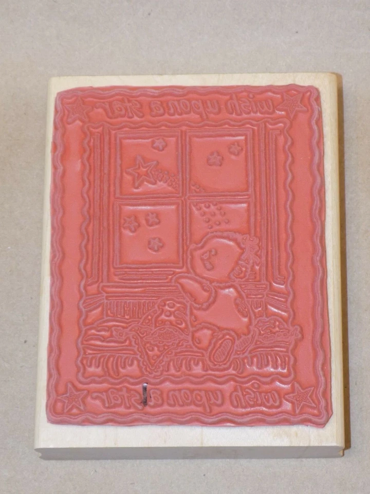 Sello de goma Wish Upon A Star Estampida de goma Deseo del bebé Oso de peluche Manta del cielo Foto 2 de 2