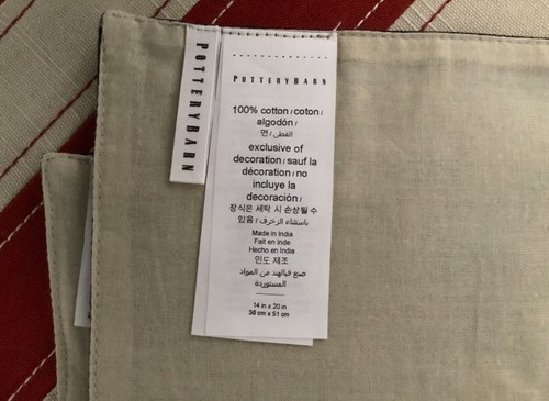 Nuevo Juego de Colchonetas Pottery Barn Bandera Americana/4 Bordados 100% Algodón Nuevo con Etiquetas - Imagen 4 de 4