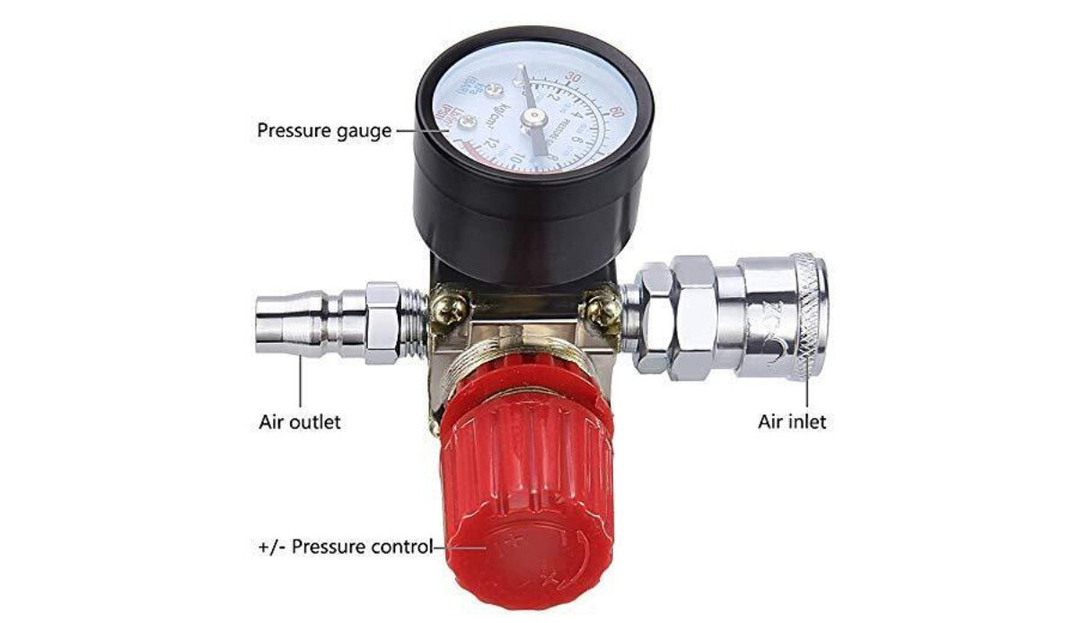 Preciva Air Compressor Pressure Regulator with Dial Gauge, 0-175 PSI Air...