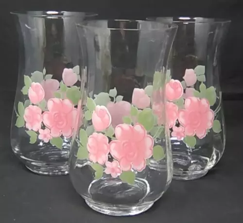 Set of 3 Gibson Roseland Flared Glassware Tumbler 22 oz. 6 1/8", Retired Pattern
