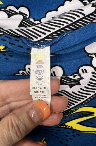 LULAROE Leggings Jeggings RetiredLIGHTENING BOLT THUNDERSTORM 142161 Rare Sz TC - Picture 4 of 6