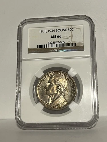 1935 / 1934 BOONE 50C NGC MS66