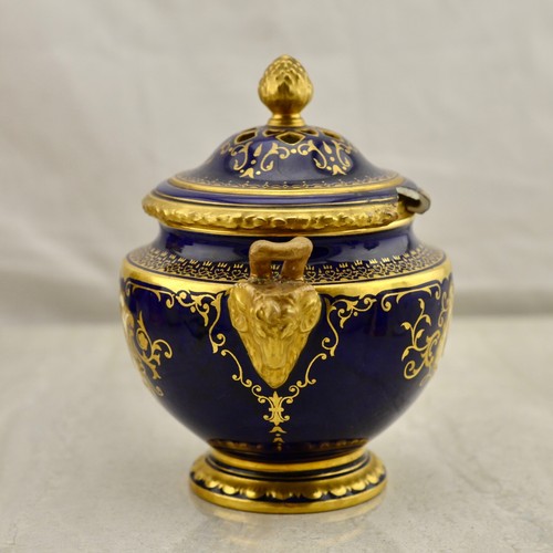 Antique C.1880 Victorian Coalport painted Cartouche scene pot pourri lidded urn - Picture 4 of 10