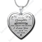 To My Step Daughter Engraved Heart Necklace From Step Mom Dad for Bonus Daughter