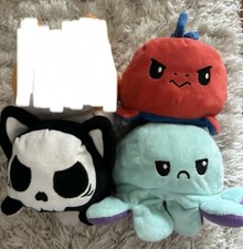Teeturtle Reversible Plush Set Of 3 Octopus, Fox, Stegosaurus