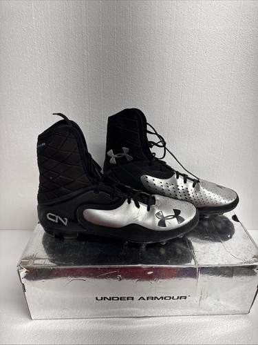Under Armour Compfit Black/Metalic Mens Socker Shoes Size 11 - Picture 9 of 14