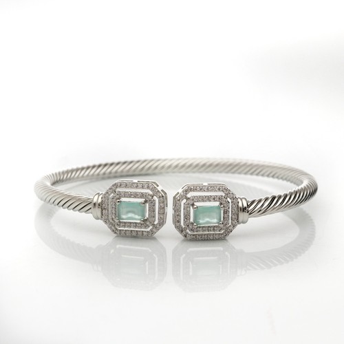 Elegante Brazalete CZ con Diseño Doble Octogonal y Piedras Coloridas - Imagen 60 de 64