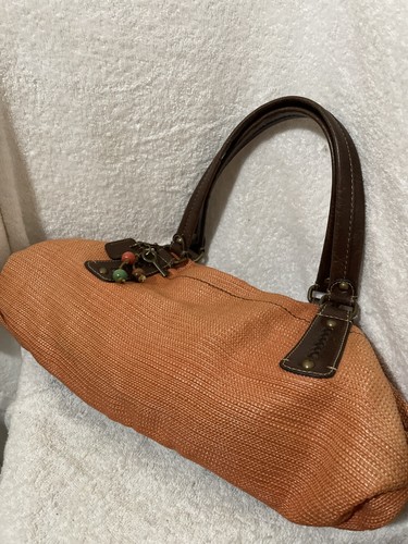 fossil basket weave bag