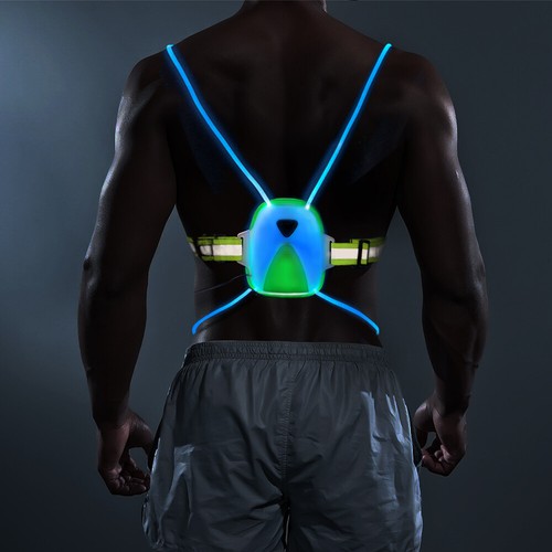 led running vest USB rechargeable reflective gear safety vest - Picture 7 of 7