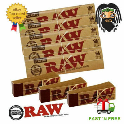 RAW CLASSIC Blättchen King Size Slim 110mm mit Rotauge Filter Tips Rizla Kit