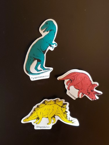 Dinosaur Magnets Lot Of 3 VTG T Rex nostalgia retro hipster fun - Picture 2 of 5