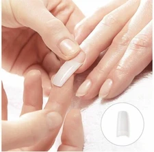 500 Pcs Coffin Nail Tips Long Square French Fake False Nails Transparent US