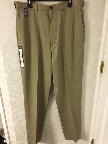 Neu mit Etikett - Haggar - Herrenhose Big & Tall 38 W x 36 L vorne flach beige