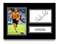Nick Barmby Signed A4 Photo Autograph Hull Ciy Signature Display w/COA