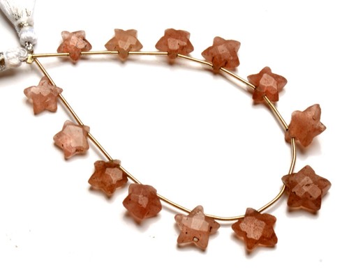 Gemme Quarzo Fragola Rosa Naturale Misura da 9 a 12 mm Perline Forma Stella Filo 7" - Foto 4 di 5