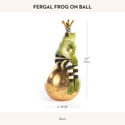 Fergal Frosch auf Kugel, süße Frosch Statue, einzigartige Frosch Dekoration für Bad oder Li - Bild 4 von 6