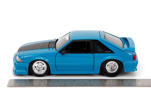 Jada 1/24Fast & Furious Jakobs 1989 Ford MUSTANG Gt Azul con Capota Stripe-34922 - Imagen 12 de 12