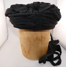 Late Victorian High Brim Mourning Bonnet Hat Silk Hand Made Excellent