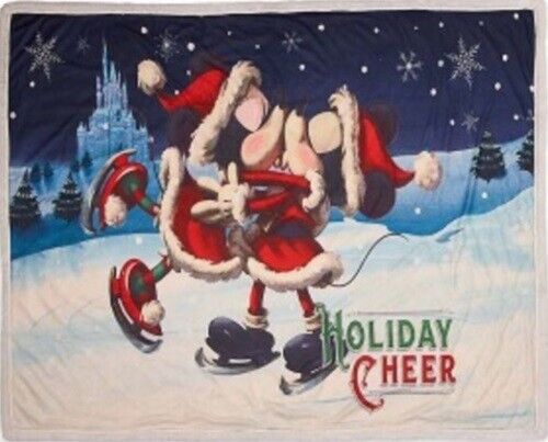 Neu mit Etikett Disney 50" x 60" Wende-Überwurf Mickey Minnie Weihnachten Urlaub Jubel - Bild 1 von 2