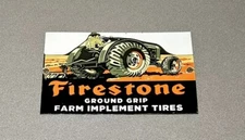 VINTAGE 12” FIRESTONE TIRES PORCELAIN SIGN CAR GAS AUTO OIL