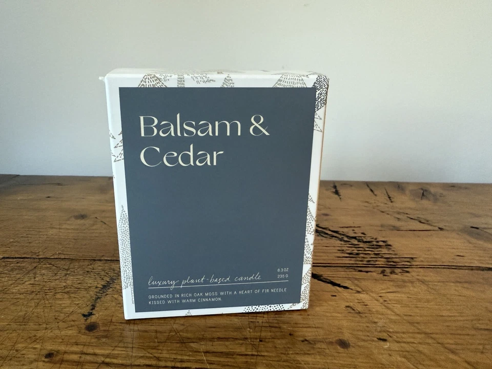 Illume - Balsam & Cedar Boxed Crackle Glass Candle, 8.3 oz, NIB - Image 2 of 4