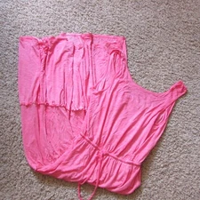 NWOT Knox Rose Small Pink Maxi Ruffle layered Sundress Fringe Tie Rayon