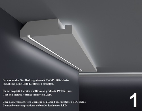Corniche LED Plafond Plinthe Décorative, Profilé de Canal en Aluminium