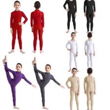 Kids Girls Ballet Leotard Jumpsuit Long Sleeve Bodysuit Gymnastics Dancewear