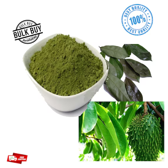 Dried Soursop Leaf Powder 100% Organic Natura Guanabana Graviola Annona Muricata