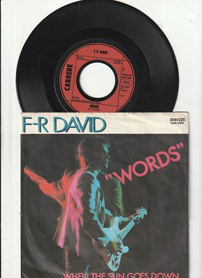 7'' Single F. R. David '' Words '' CARRERE * 1982  Vinyl  sehr guter Zustand.......