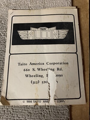 Original Alcon Damaged Taito Arcade video game Manual