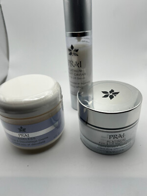 Prai Lot Platinum Night Caviar Firm & Lift Serum, Night Creme, Ageless Throat &