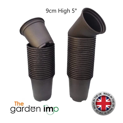 THE GARDEN IMP Plant Pots 9cm Black Plastic Round Tall Deep Seedling Flower Potting Pot 3.5"