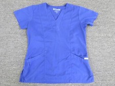 Grey's Anatomy Scrub Top Womens Medium Blue Short Sleeve V Neck