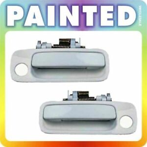 Set Of 2pcs White Outer Front LH RH Side Door Handle For 1997-2001 TOYOTA CAMRY