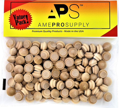 Button Top Wood Plugs 3/8 Inch Maple Hardwood Head Plugs Screw Hole Plugs Wooden