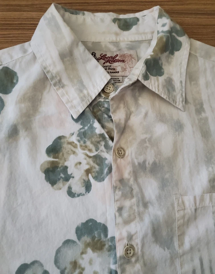 LOCAL MOTION Men's Small Tropical Hawaiian Y2K Club Beach Shirt Surf Hawaii S - Image 3 of 3