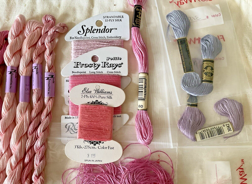 Needlepoint Embroidery Thread Collection Lot of 14 Overdyed Floss Silk Rayon - Picture 5 of 6