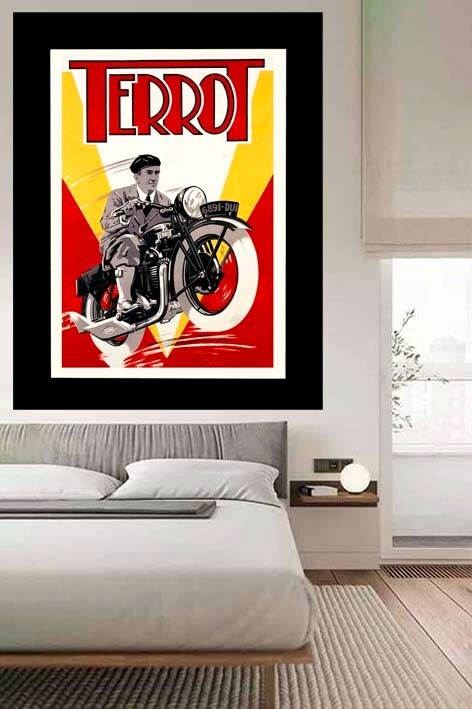 Poster Manifesto Locandina Pubblicitaria d' Epoca Stampa Vintage Moto Guzzi