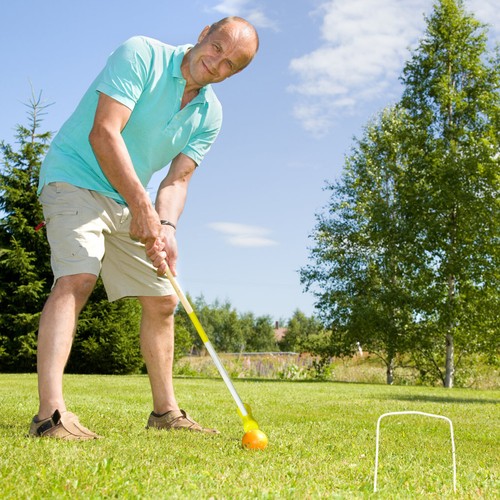 Croquet-Spiel Krocket Set Croquet Holz Gartenspiel Spiel Holzspielzeug Outdoor - Bild 11 von 12