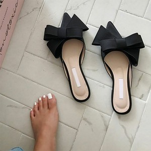 bow tie flat mules