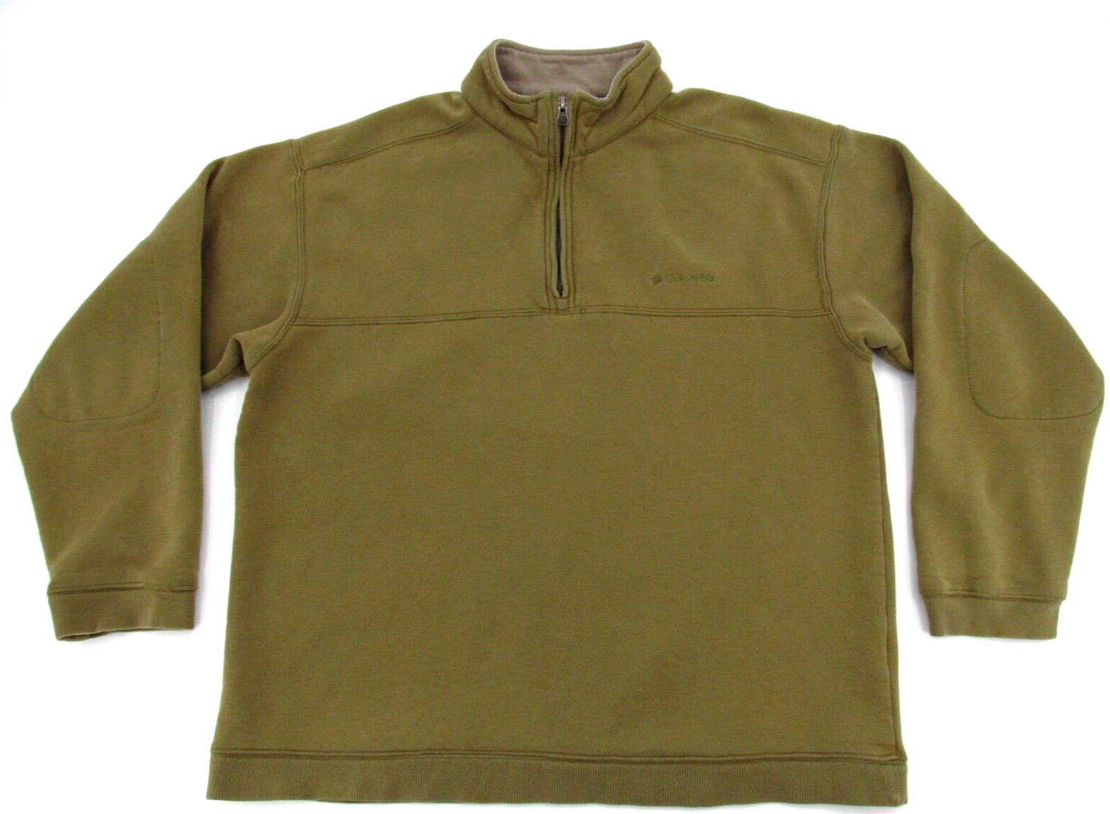 Vtg Y2K Columbia Sweatshirt Mens Large Moss 1/4 Zip Pullover Heavyweight Outdoor