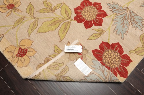 Tufenkian Chelsea Garden Hand Knotted Wool Tibetan Area Rug Beige 5'6" x 8'6" - Picture 6 of 8