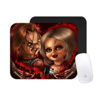 Horror Dolls Couple Mouse Pad  Dark Scary Desk Mat  Custom Halloween Gift
