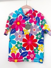 Mini Boden NWT Floral Rashguard Size Girls 7/8 Retro Big Flowers UPF 50 