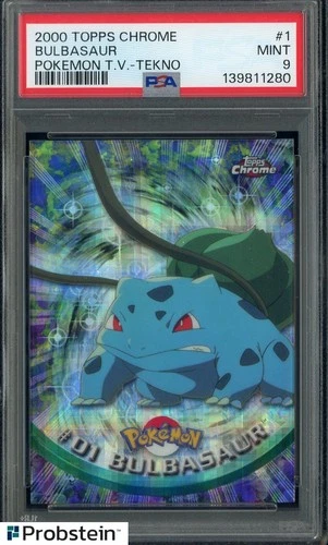 2000 Topps Chrome Pokemon T.V. Tekno #1 Bulbasaur PSA 9 MINT